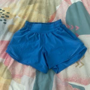 Blue lululemon hotty hot shorts